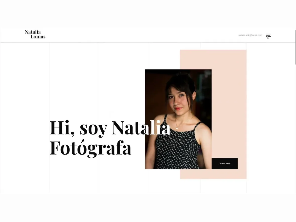 Presentación personal de la fotógrafa