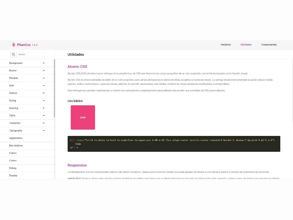 Página de utilidad CSS